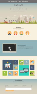 Düz sayfa web sitesi tasarım şablonu