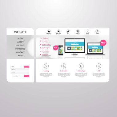 Minimalist iş web sitesi tasarım şablonu
