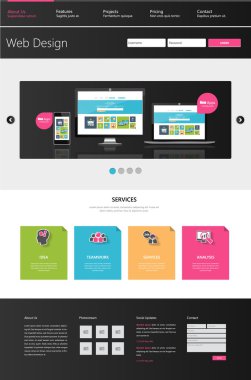 İş sayfa web sitesi tasarım şablonu