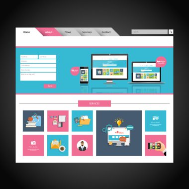 Renkli iş web sitesi tasarım şablonu