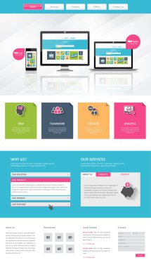 İş sayfa web sitesi tasarım şablonu