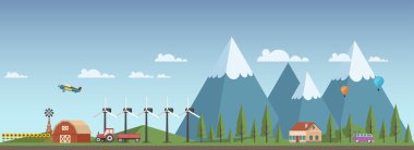 Düz ekoloji manzara