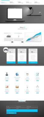 Bir sayfa web sitesi tasarım şablonu