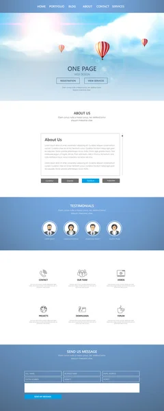 Website-Design mit Heißluftballons — Stockvektor
