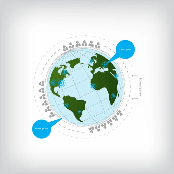 Infografía con diseño de globo terrestre — Vector de stock