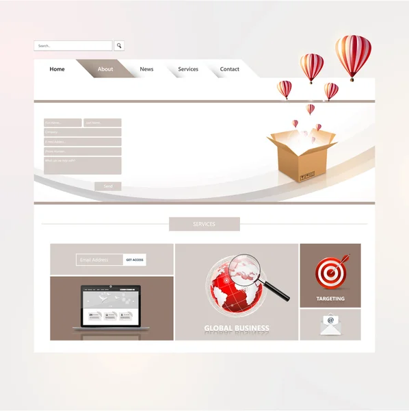 Modello di design minimalista del sito Web aziendale — Vettoriale Stock