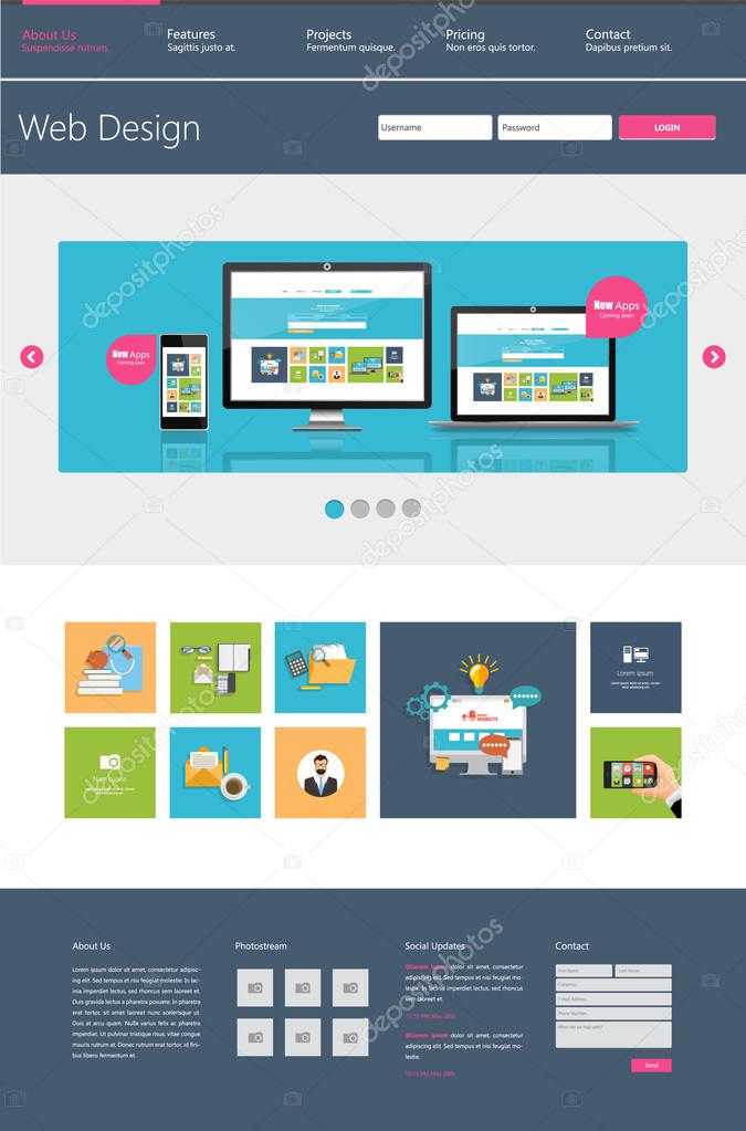 Business page website design template