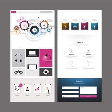 Bir sayfa web sitesi tasarım şablonu