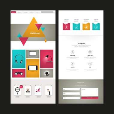 Bir sayfa web sitesi tasarım şablonu