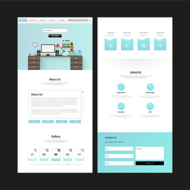 İş sayfa web sitesi tasarım şablonu