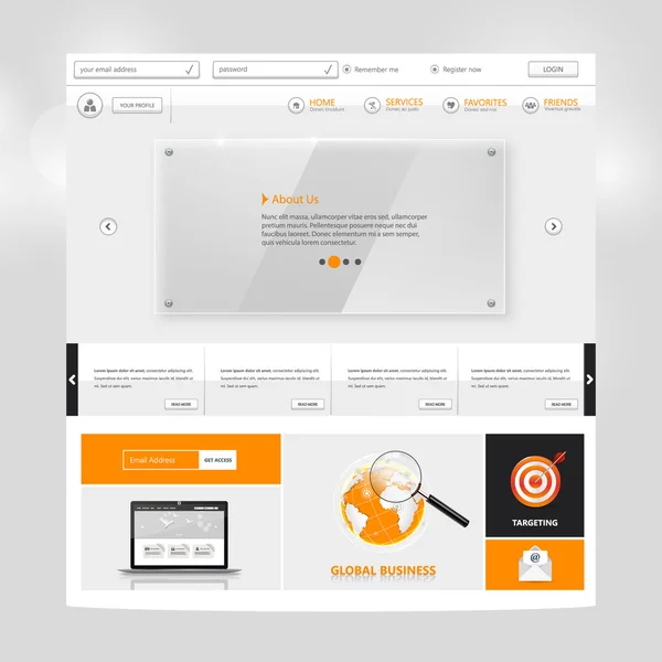 Modelo de site para o seu negócio —  Vetores de Stock