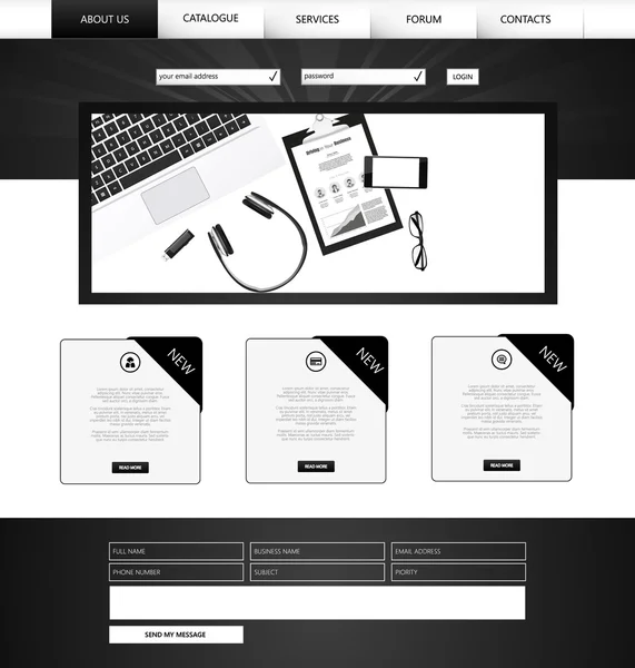 ビジネス プレゼンテーションのためのウェブサイトのテンプレート — ストックベクタ