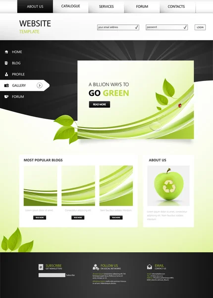 Eco plantilla del sitio web — Vector de stock