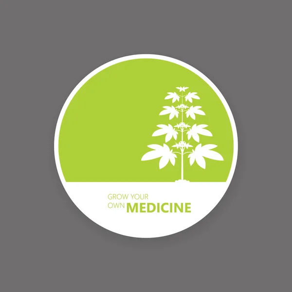 Medische marihuana label — Stockvector