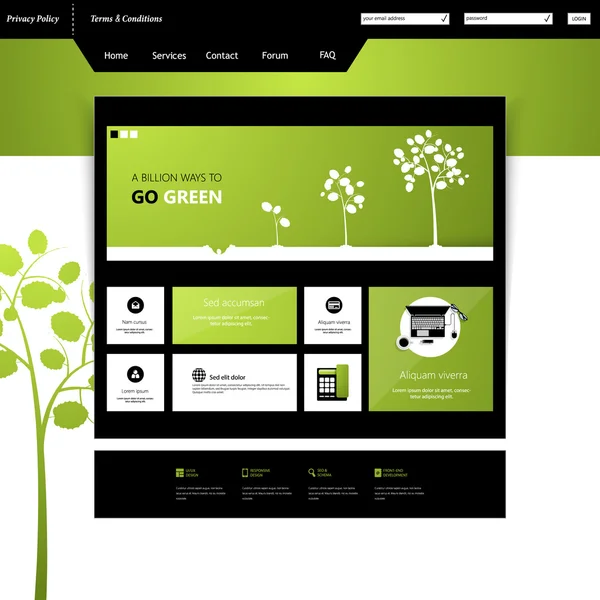 Moderne Flat Eco websiteontwerp — Stockvector