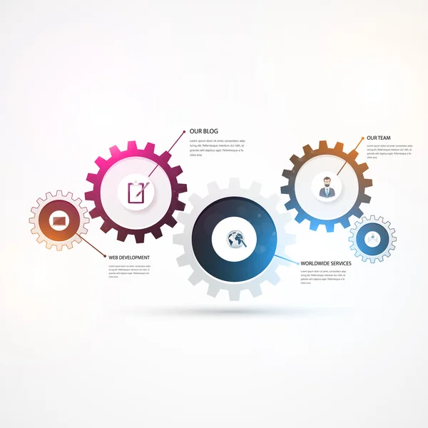 Getriebe kommunizieren Infografiken — Stockvektor