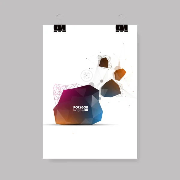 幾何学的な多角形のポスター — ストックベクタ