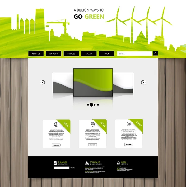 Verde Eco Sitio web de diseño — Archivo Imágenes Vectoriales