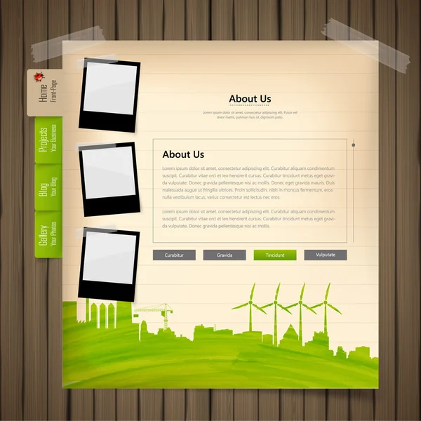 Plantilla web estilo Eco — Vector de stock