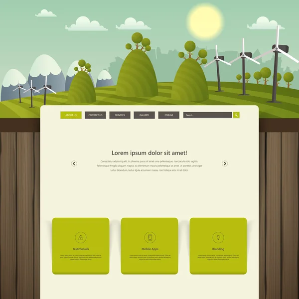 Proiectare site web eco — Vector de stoc