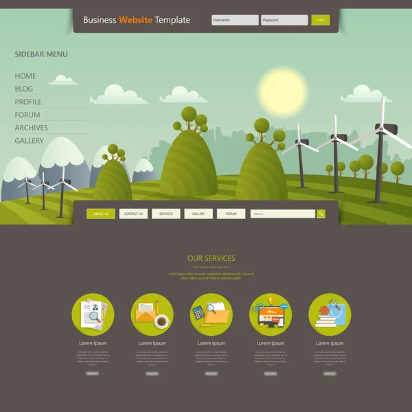 Eco websiteontwerp — Stockvector