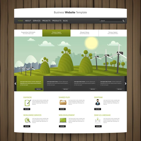 Eco Design del sito web — Vettoriale Stock