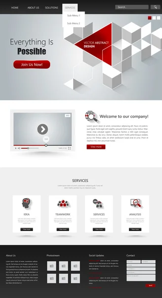 Modèle de conception de site Web d'une page — Image vectorielle