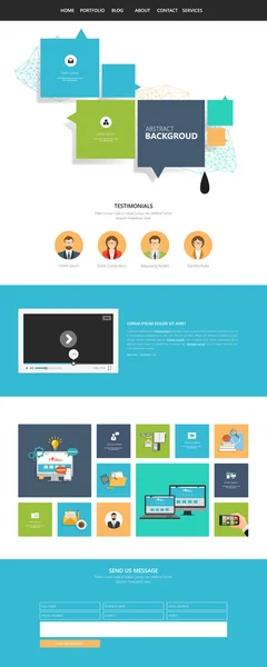 Modello di design del sito web di una pagina — Vettoriale Stock