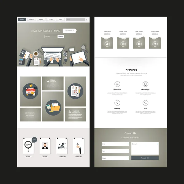 Business hemsida designmall — Stock vektor