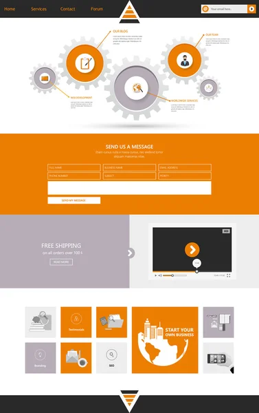 Plantilla de diseño web de una página — Archivo Imágenes Vectoriales