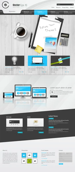 Modelo de design do site, Vector Eps 10 — Vetor de Stock