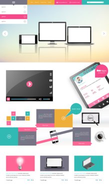 Bir sayfa web sitesi tasarım şablonu Eps 10 vektör