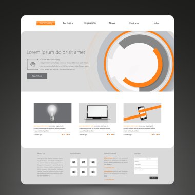 Yaratıcı web sitesi şablonu. Vektör çizim.