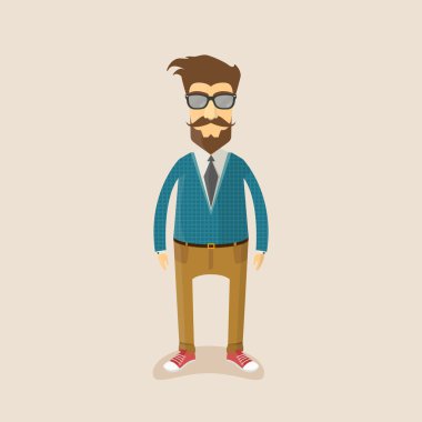 hipster karakter design.vector illüstrasyon