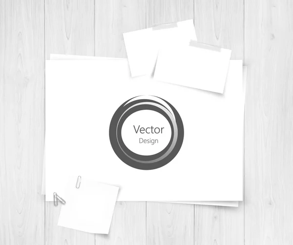 White sheet of papers and abstract design.Realistic vector background eps10 — Stock Vector