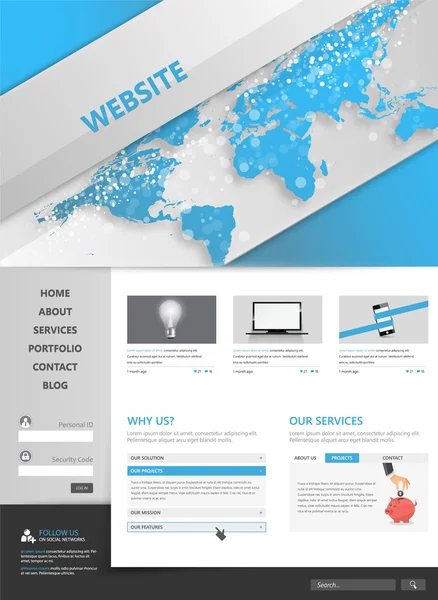 Modern One page Modèle de site Web avec la conception d'en-tête — Image vectorielle