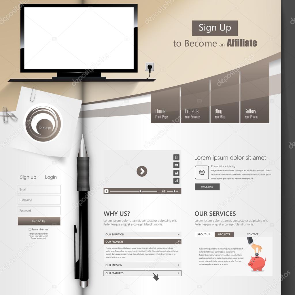 Creative Professional Website Template Design, Open Brochure
