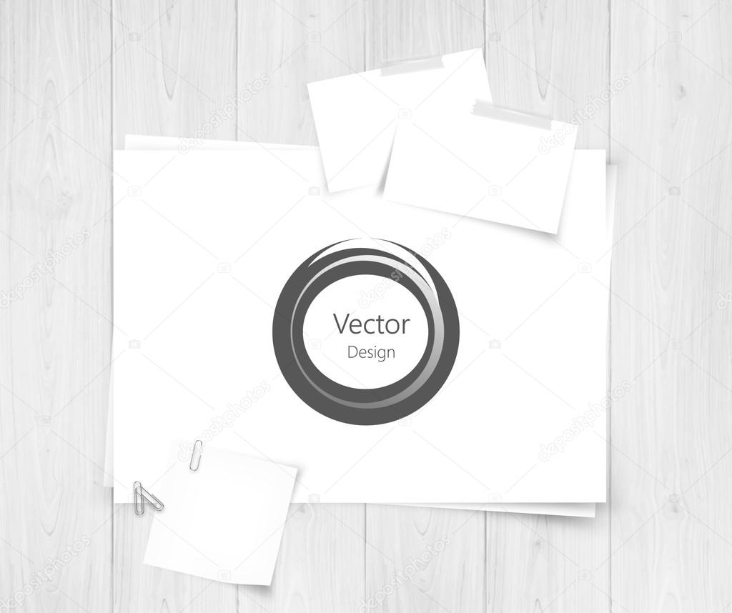 White sheet of papers and abstract design.Realistic vector background eps10