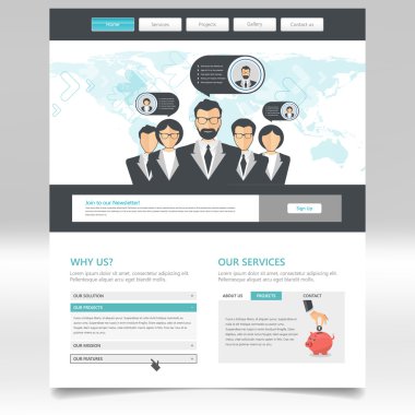 Düz bir sayfa web sitesi şablonu Eps 10