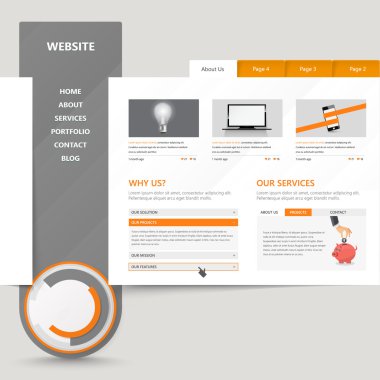 Yaratıcı web sitesi şablonu. Vektör çizim.