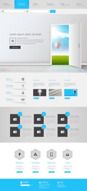 Bir sayfa web sitesi tasarım şablonu Eps 10 vektör