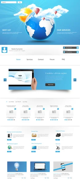 Modern Clean One page website design template. All in one set for website design that includes one page website template — Stock Vector