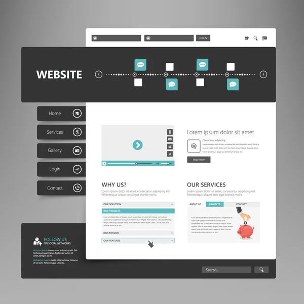 Modern abstract website template — Stock Vector