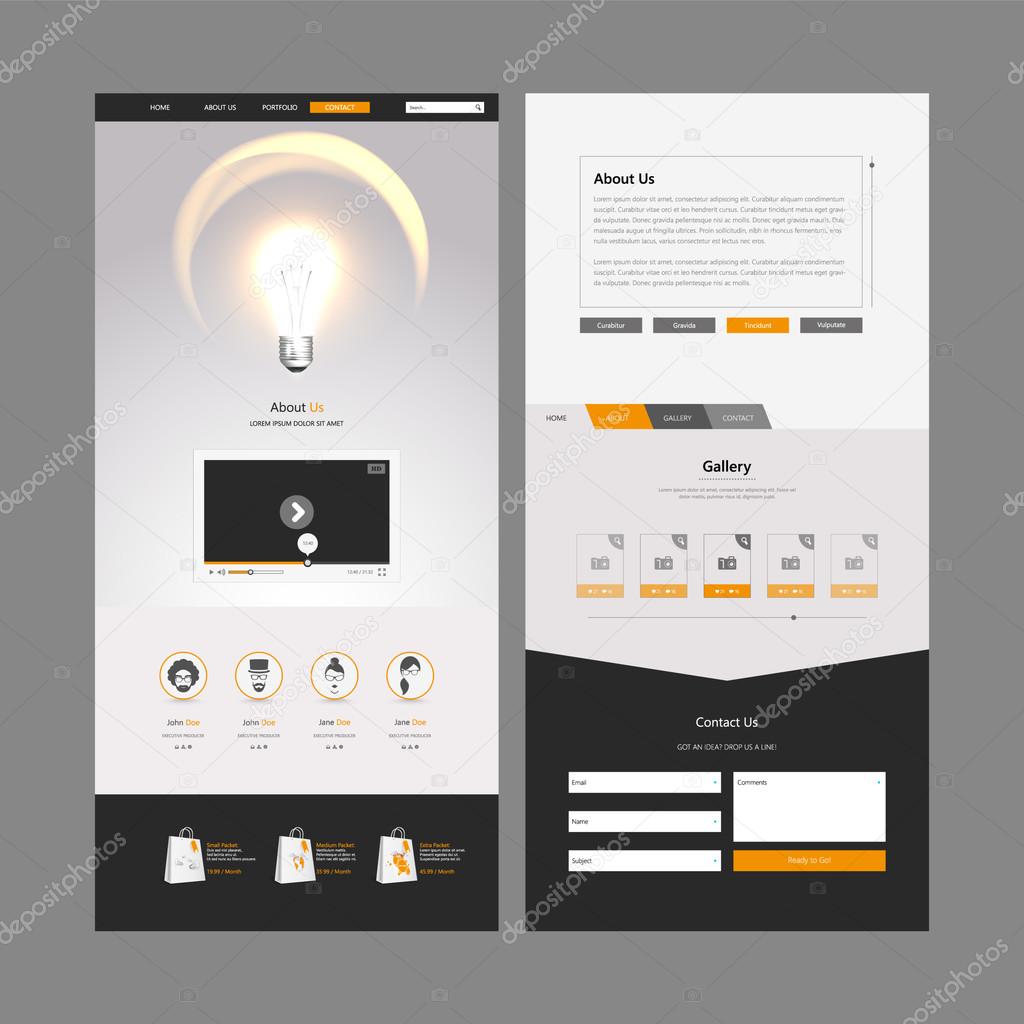 One Page Website Template and Header Designs