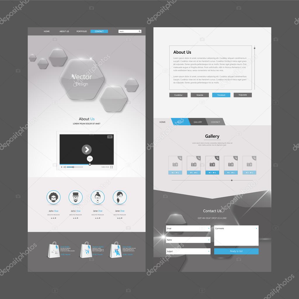 One Page Website Template and Header Designs