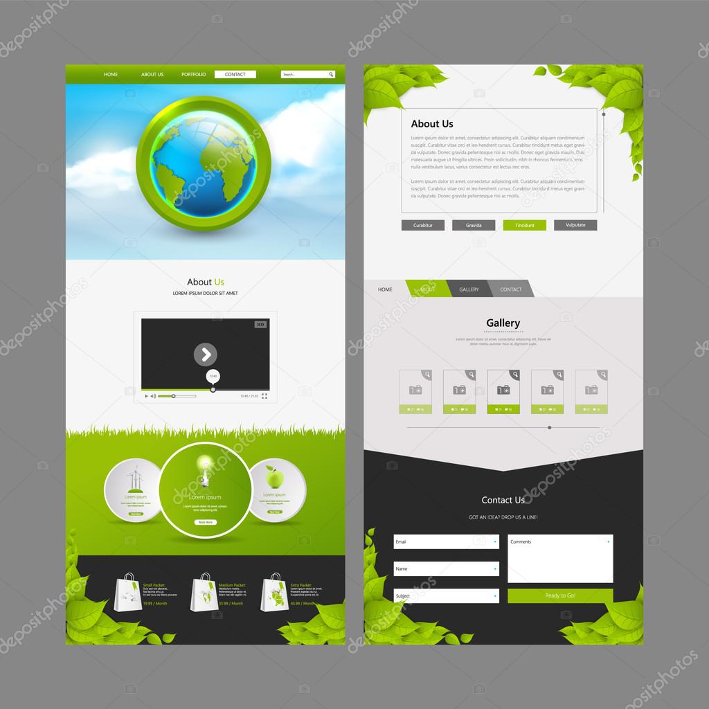 One Page Website Template and Header Designs