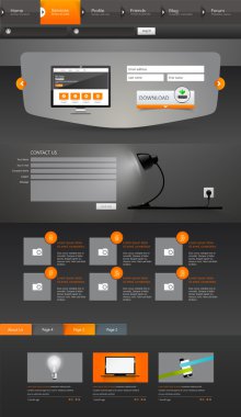 modern tarzda bir sayfa web sitesi tasarım şablonu koyu renk