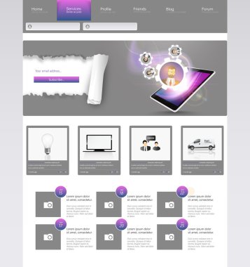 modern bir sayfa web sitesi tasarım şablonu