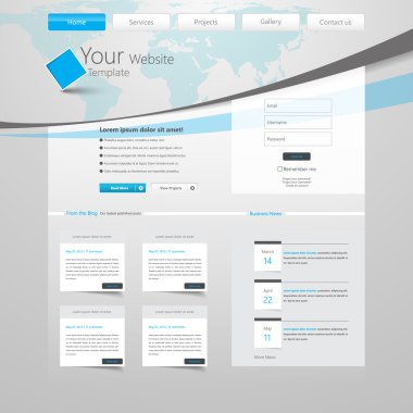 İş, Web sitesi şablonu tasarlamak vektör