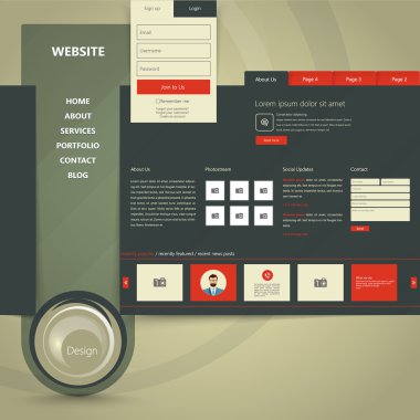 Zarif vektör Web sitesi tasarımı, şablon.